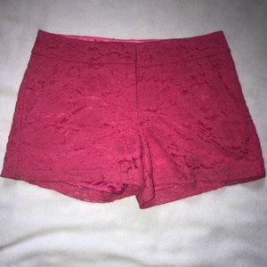 Pink lace shorts